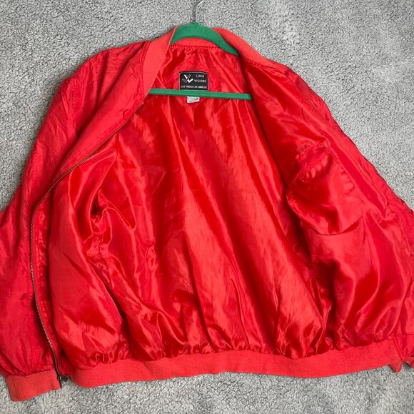 Vintage Hawaii Jacket Mens Medium Red Aloha Full Zip Lightweight Windbreaker - Picture 7 of 13